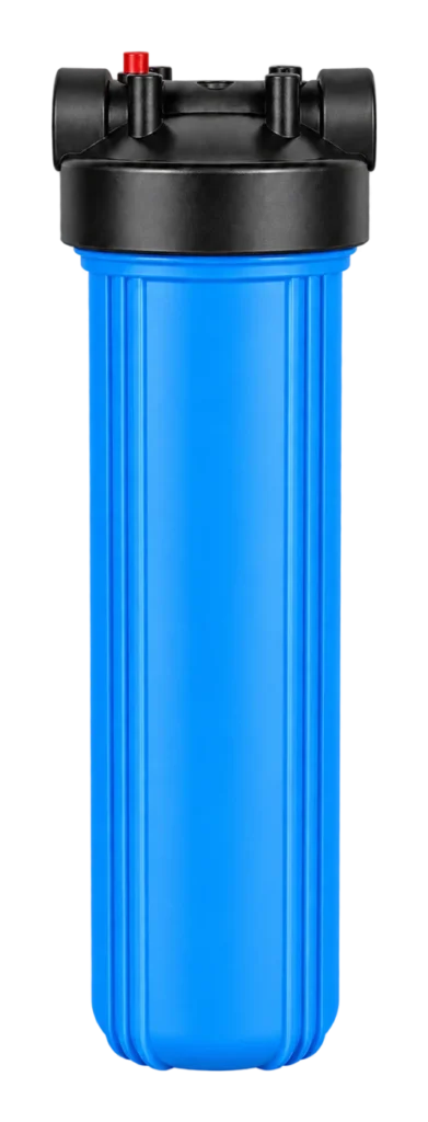 20-inch jumbo pre-filter housing with a blue bowl and black cap