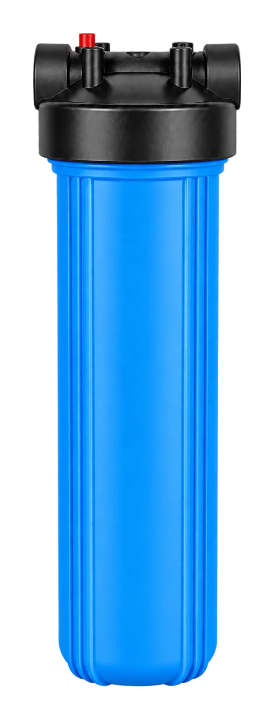 20-inch jumbo pre-filter housing with a blue bowl and black cap