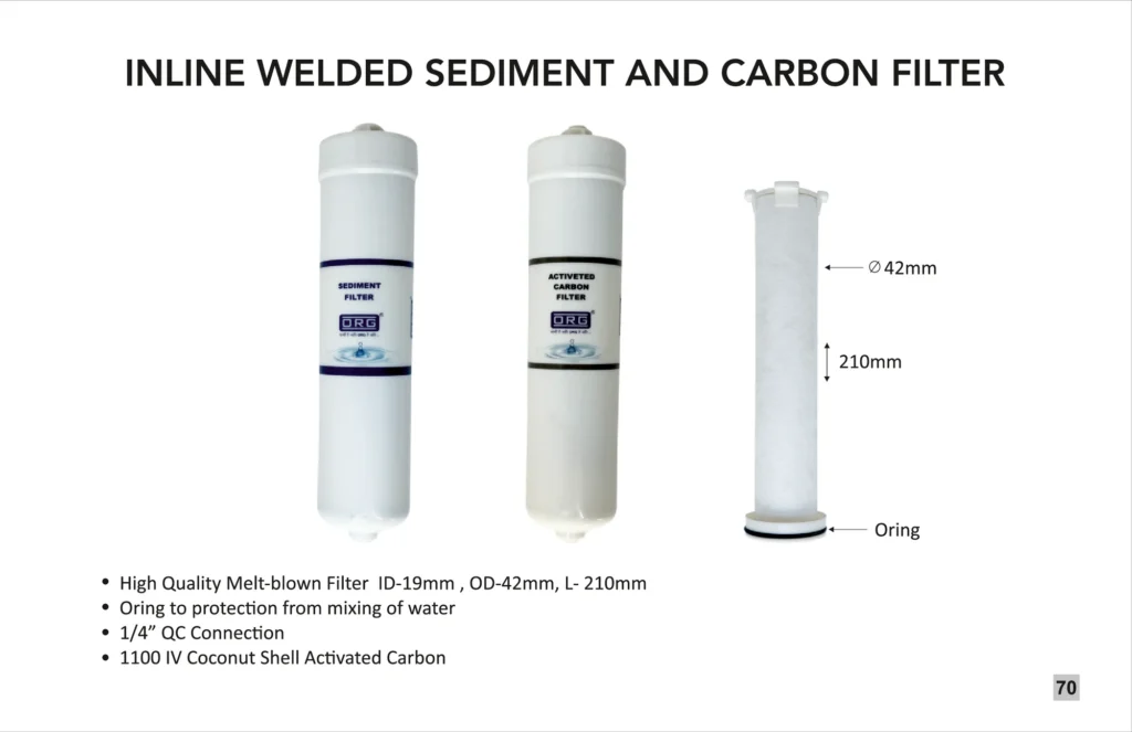 ORG catalogue page: inline welded sediment and carbon filters