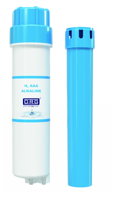 ORG 11-inch H2 AAA alkaline filter with blue cap and refill