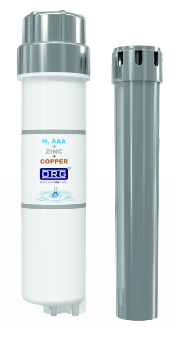 ORG 11-inch H2 AAA + zinc + copper filter with grey cap and refill