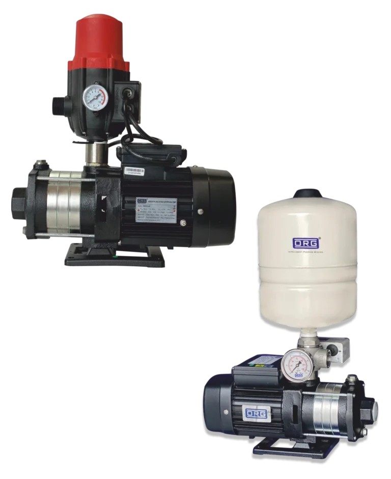 ORG auto booster pump with pressure controller and traditional pump with pressure tank