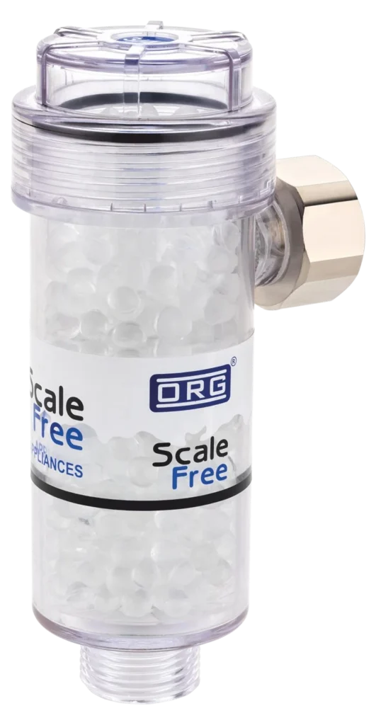 ORG ScaleFree for appliances with union outlet and polyphosphate balls