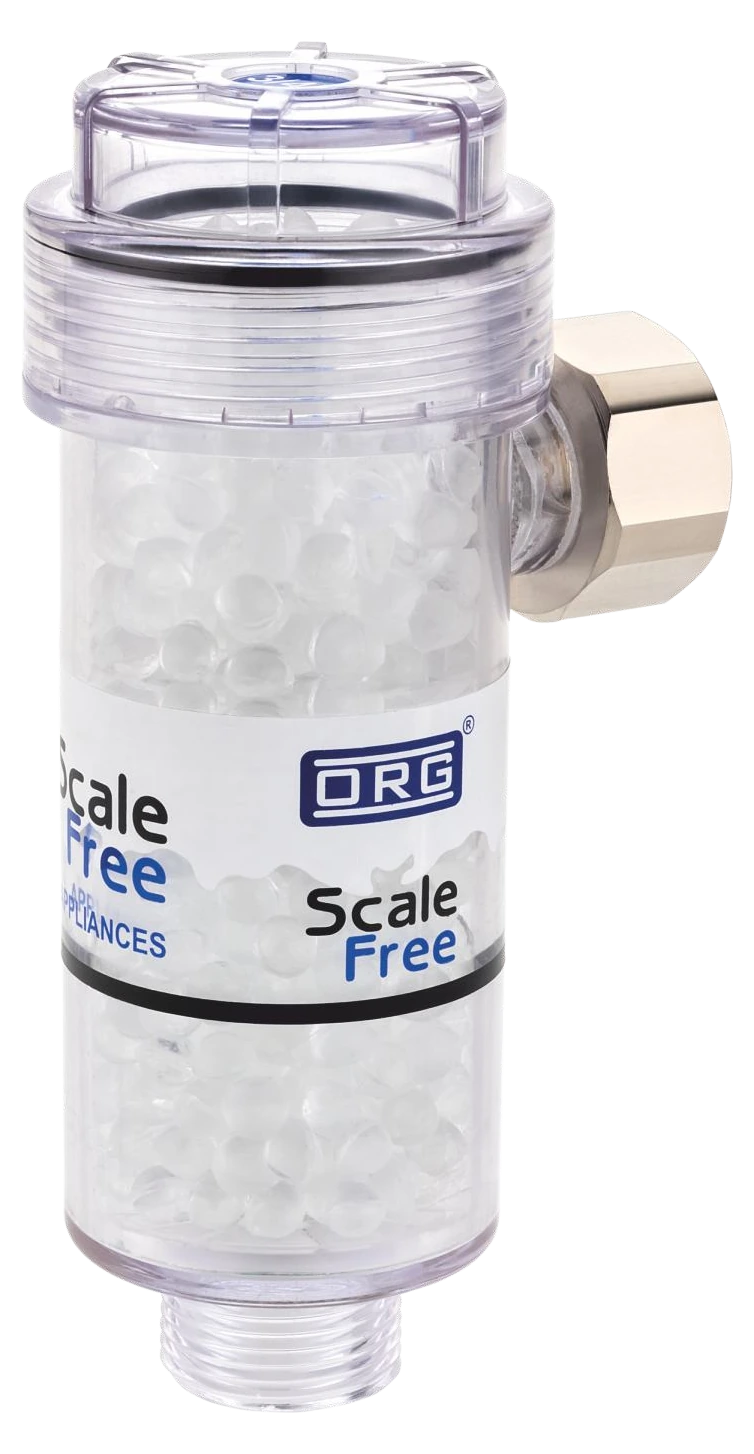 ORG ScaleFree for appliances with union outlet and polyphosphate balls