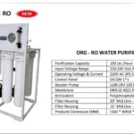 ORG E-100 RO water purifier data sheet