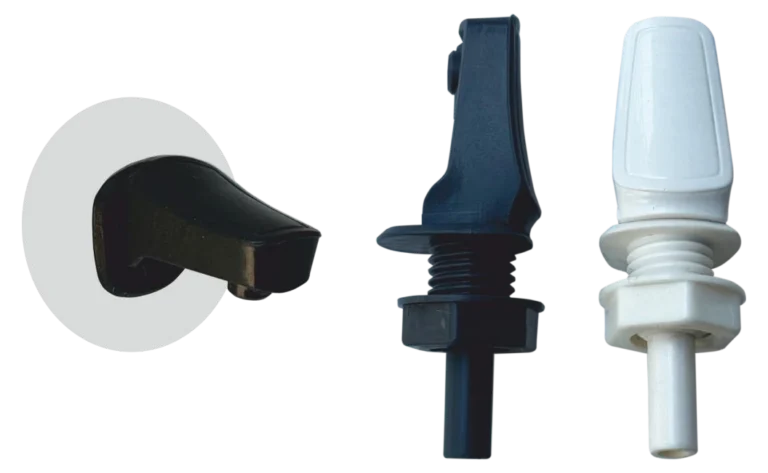 ORG water tank inlets in black and white with a wall elbow