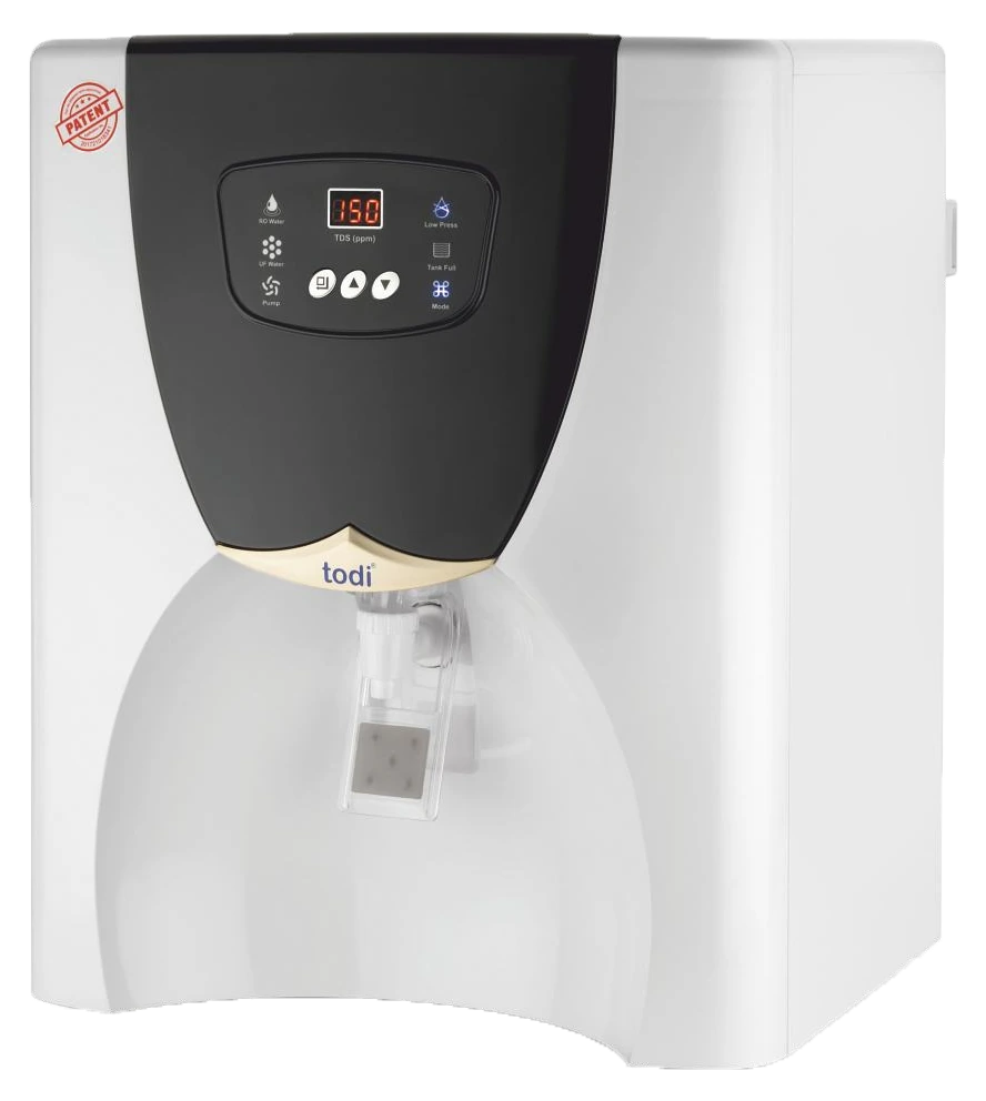 ORG todi 200 RO purifier with a black dome front and TDS keys