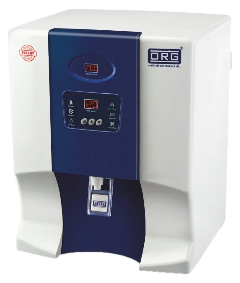 ORG todi Plus RO purifier with a blue front panel, TDS and service-hour displays